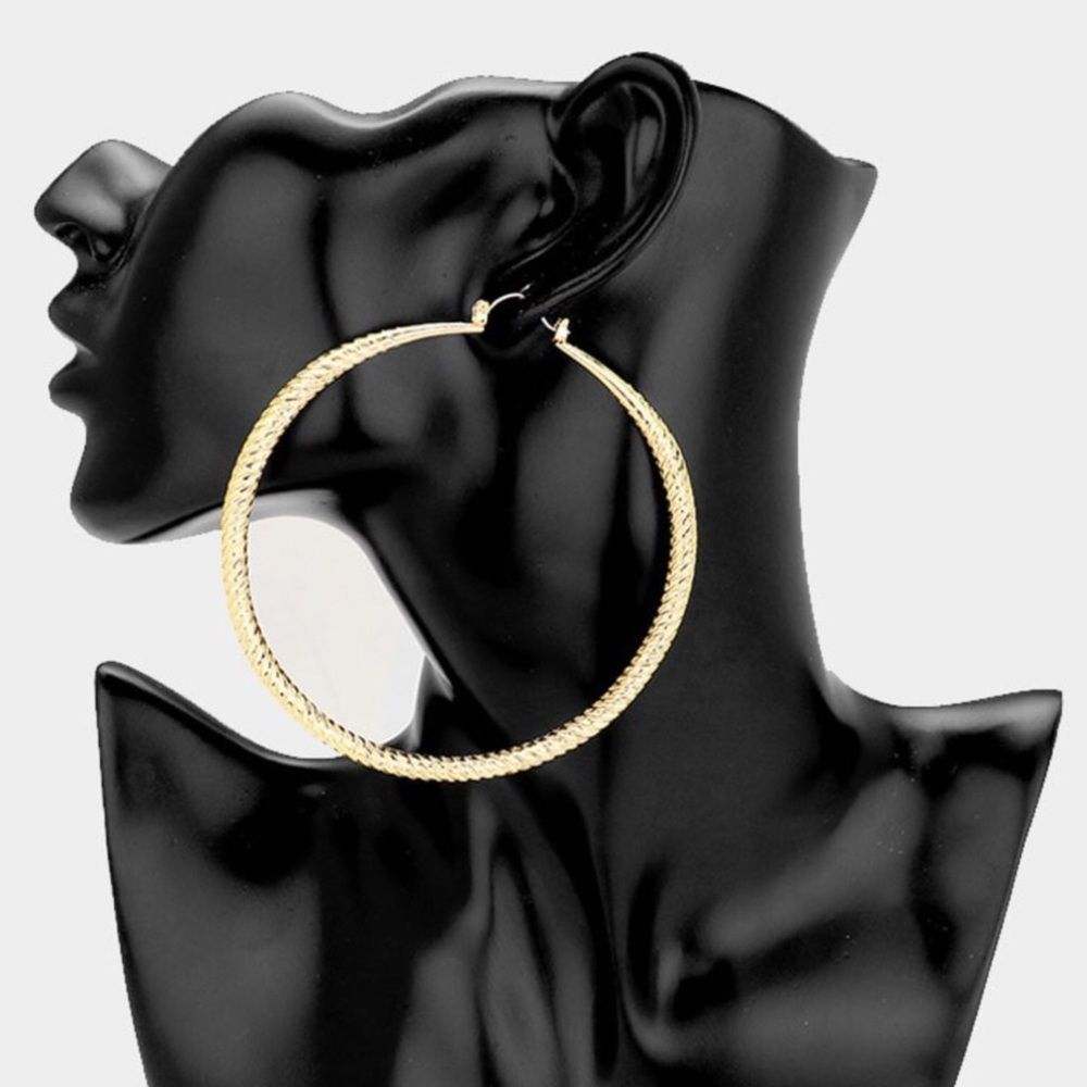 Oversize 14K Yellow Gold Filled Hoop Statement Earrings